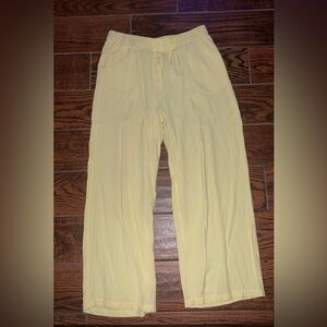 Light Yellow Wide-Leg Pants